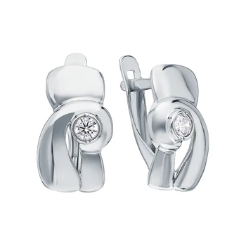 

Silver earrings with cubic zirconium sunlight sample 925