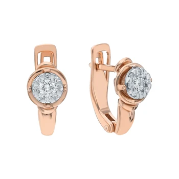 

Gold earrings with diamonds sunlight sample 585