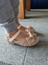 Zapatos de cuero con lazo de diamantes de imitación para niñas, zapatillas de baile de fiesta, zapatos planos de rendimiento para bebés y estudiantes, D785