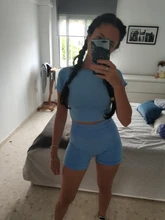 Conjunto deportivo de Yoga sin costuras para mujer, ropa de entrenamiento, gimnasio, Top corto de manga larga, Leggings de cintura alta, 2/3/5 Uds.