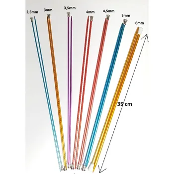 

Knitting Needles Set 7PCS 35cm No: 2.5 to 6 Hook Aliminum DIY Handle Yarn Weaving Craft Tools