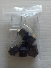 5 unids/lote negro botón Mini interruptor 6A-10A 110V 250V 2Pin Snap-en/Off interruptor basculante 21MM * 15MM con la cubierta impermeable negro