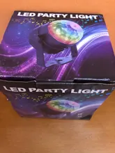 Bola de discoteca giratoria para fiesta, luz de fiesta giratoria activada por sonido, iluminación RGB 3LED de 3W para Navidad, boda, eventos, ángulo de haz, color negro con funda transparente