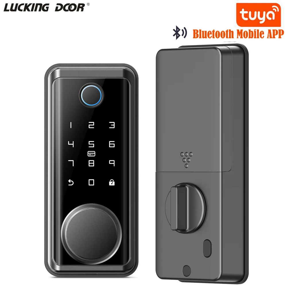 Bluetooth Tuya APP Smart Remote Control Fingerprint Biometric Password Code Deadbolt Automatic Latch Lock Smart Lock lockly smart lock