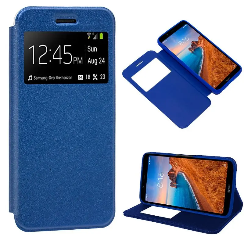 Чехол с откидной крышкой Xiaomi Redmi 7A синего цвета