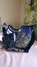 Bolso de hombro de estilo étnico bohemio para mujer, bandolera Retro de gran capacidad, Bordado hecho a mano, Pavo Real