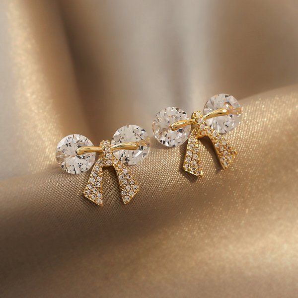 Korea Sweet Cute Flower Crystal Temperament Geometric Shiny Zircon Earrings Statement Earrings for Women Girl Pendientes