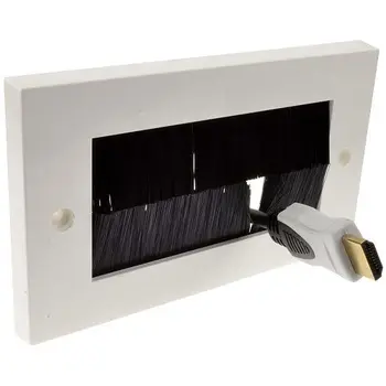 

Placa frontal rectangular para salida cable pared negro Blanco