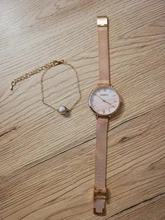 Gaiety-Reloj de pulsera de cuarzo de lujo para mujer, conjunto de 2 Uds., oro rosa, pulsera de agua, reloj informal