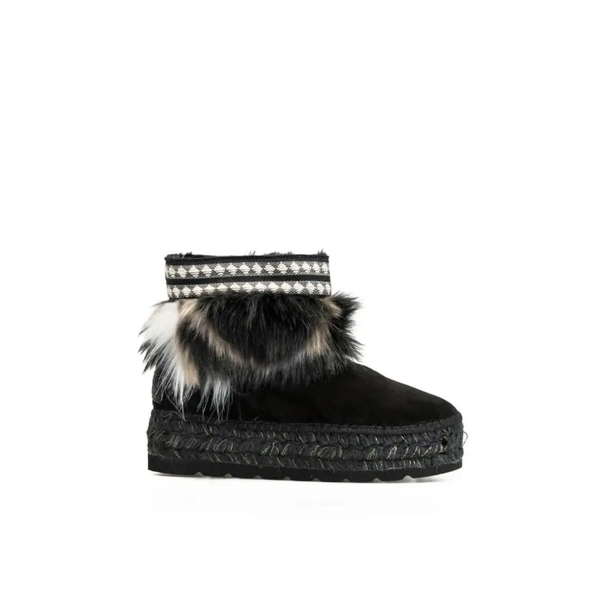 VIDORRETA-WOMEN-BOOTS-ANKLE зимние ботинки из джутовой кожи с черным орнаментом из волос с водонепроницаемой стелькой VIDORRETA-WOMEN-BOOTS-ANKLE зимние ботинки из джутовой кожи с черным орнаментом из волос с водонепроницаемой стелькой