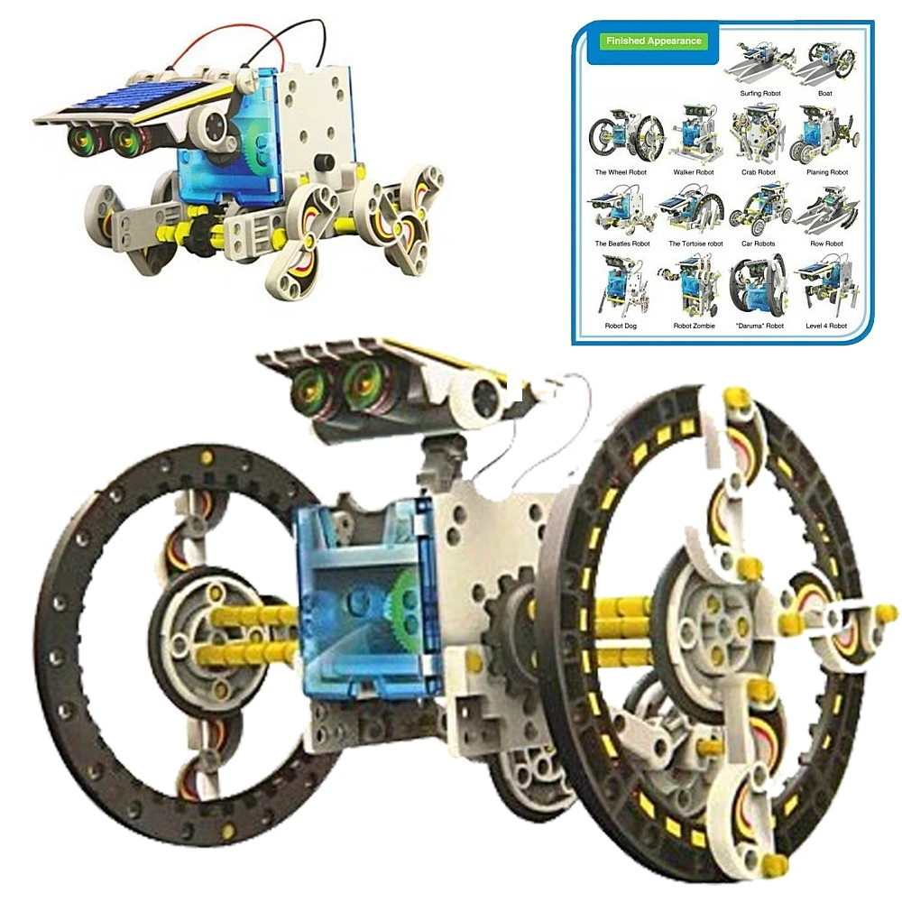 Конструктор Робот 14 в 1 на солнечной батарее Educational Solar robot игрушка сделай сам
