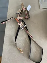 Harness Leash Chain Teddy Walking-Rope Collar Dog Small Medium Pet-Dog Classic Check