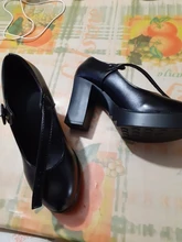 Zapatos de tacón alto cuadrados para mujer, plataforma con hebilla en la boca, zapatos de punta redonda, para primavera y verano