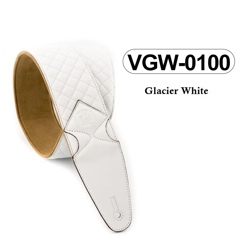 D& A Guitar gear Высокое качество Pro-Performance стеганый кожаный ремешок - Цвет: Glacier White