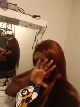 Pelucas de cabello humano con encaje frontal 13x4 para mujeres negras 33 Auburn Brown brasileño liso prearrancado, peluca de cabello Remy, 150% KEMY