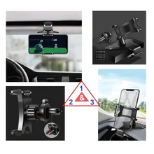 Soporte Smartphone GPS Coche 3 en 1: Pinza Salpicadero / Visera y Clip Rejilla AC para verykool s4009 Crystal