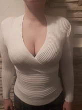 Knitted Sweater Pullovers Jumpers Long-Sleeve Sexy V-Neck Winter And Cashmere Female