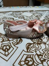 Zapatos de cuero con lazo de diamantes de imitación para niñas, zapatillas de baile de fiesta, zapatos planos de rendimiento para bebés y estudiantes, D785