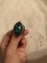 Kinel de lujo anillo para las mujeres aspecto Vintage AAA verde de cristal de la joyería de Boho de Color oro encanto étnico anillo de boda