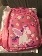 Bolso escolar de unicornio para niñas, mochila de doble hombro