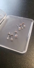 1 set CANNER 925 pendientes tipo botón de plata fina para las mujeres de circón de cristal pequeño mini pendiente pendientes para Piercing joyería brincos