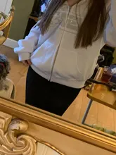 Dulzura-Sudadera de manga larga con estampado de anillo de imitación letra para mujer, ropa informal holgada de gran tamaño con cremallera, otoño e invierno, 2020