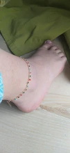 Tobillera con cuentas de cristal coloridas para mujer, pulsera tobillera Bohemia con cadena de Color dorado, pulsera para pierna, joyería para pies de playa