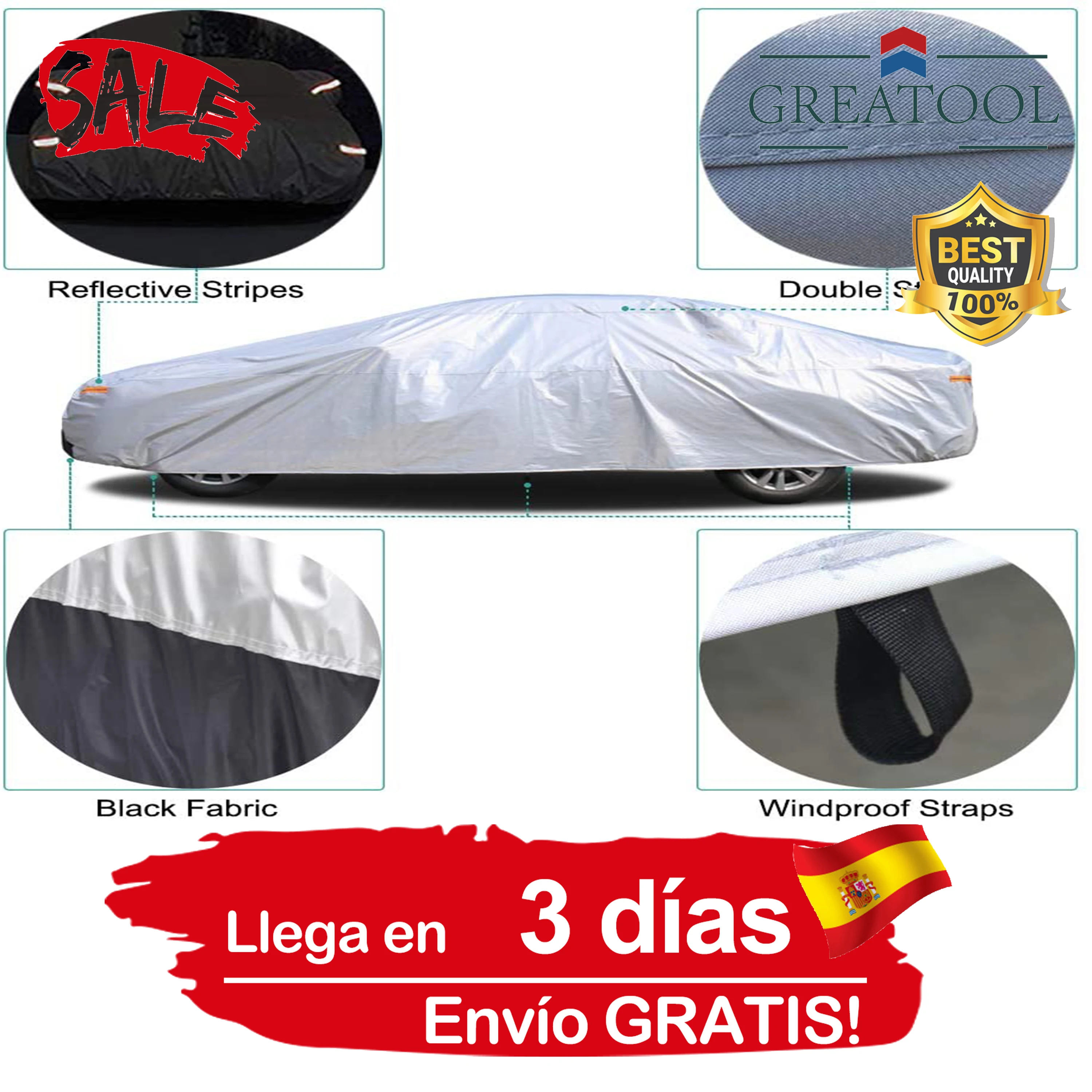 Funda para COCHE cubre protector TALLA M L ML LONA CUBIERTA impermeable  cuidado