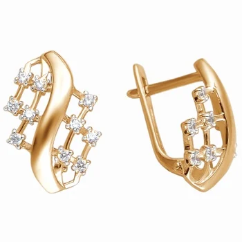 

Esthete earrings with 20 cubic zirconia Red Gold