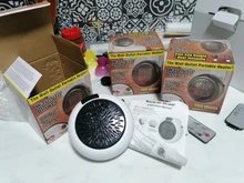 Calentador eléctrico para espacios, miniventilador portátil de montaje en pared para hogar, oficina, escritorio, calentador de aire caliente, silencioso, remoto, termostato de calor rápido