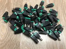 Adaptador de enchufe macho para CCTV, luz LED de un solo color, 12V, 2,1x5,5mm, cc, 10 uds.