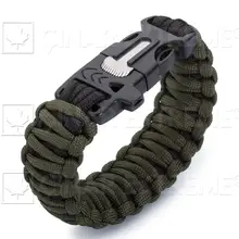 Военный Черный паракордовый браслет