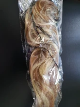 WTB-coleta de pelo largo ondulado para mujer, cola de caballo de 24 pulgadas, postizo de pelo sintético con cordón, onda negra