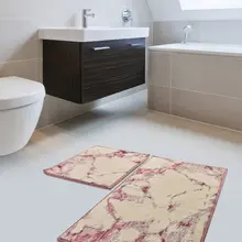 Коврики для ванной нескользящие Противоскользящие коврики Нескользящие анти плесень Sarah Flosl хлопок Вишневый пена 2'Li набор 60X100 Cm-50X60 см