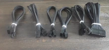 WinKool-Cable de alimentación con manguito blanco y negro, ATX EPS CPU 8 pines macho hembra a 4 + 4 pines 18AWG PSU