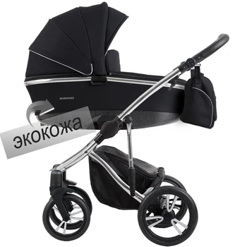 

Baby Stroller 2 in 1 bebetto Bresso premium class silver 2020 (ekokozha + cloth)