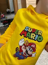 Mario Bros niño sudaderas con capucha 3-14T Harajuku de impresión de dibujos animados traje de lana de primavera y otoño cómodo Tops niños Anime Super matrícula de la ropa de bebé