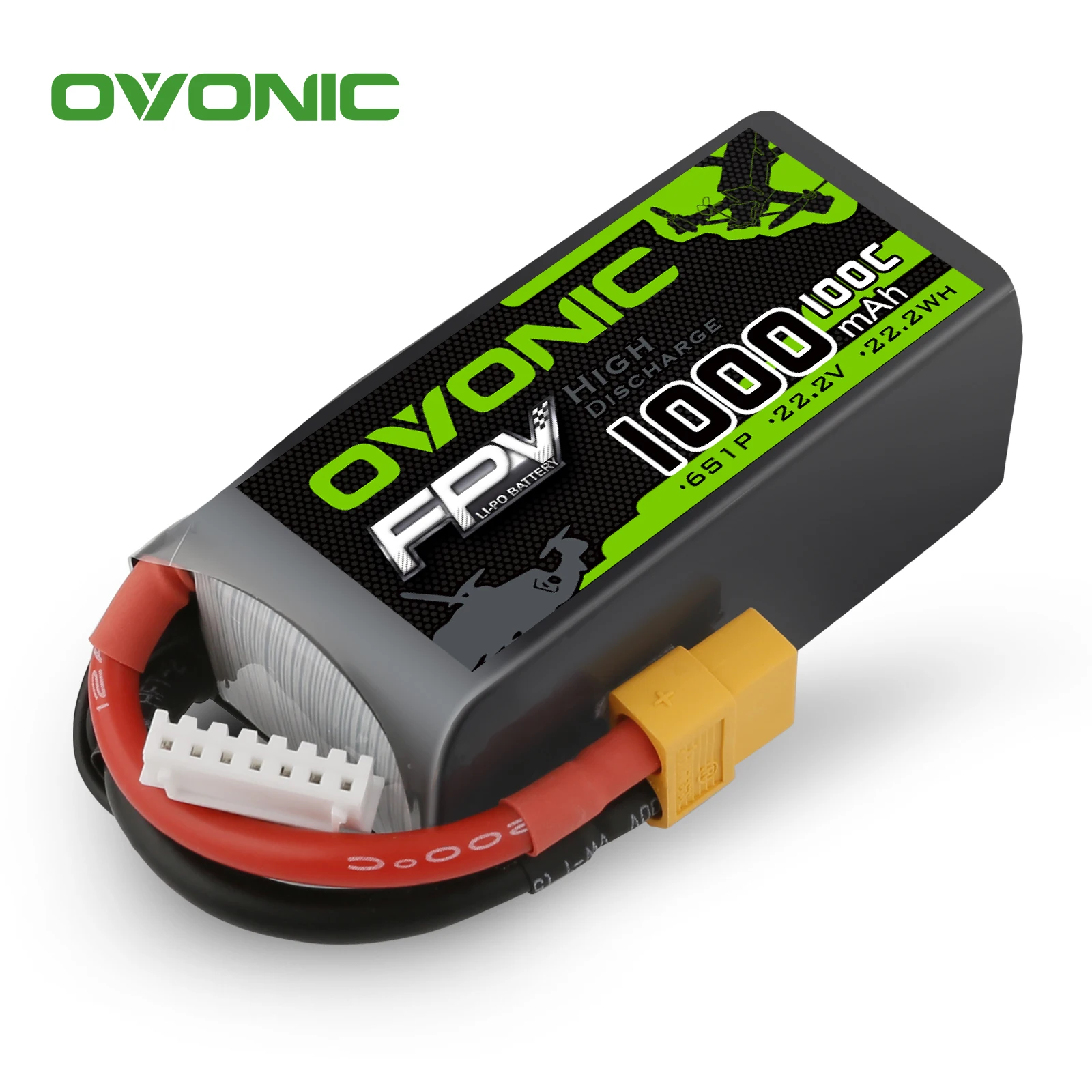 

OVONIC 6S 22.2V 1000mAh 100C LiPo Battery Pack With XT60 Plug For Drone FPV Freestyle RC Airplane RC Helicopter RC Car Truck