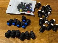 Interruptores de botón momentáneos autobloqueo DS228 DS428, 12mm, interruptor de Botón de Apagado 3A /125VAC 1.5A/250VAC DS-228 DS-428, 6 uds.