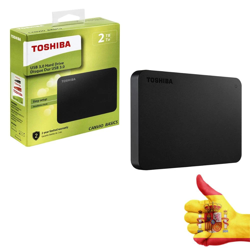 DISCO DURO EXTERNO TOSHIBA BASICS 2TB 2.5"/6.35CM USB 3.0 MAX TRANSFERENCIA 5GBPS ALIMENTACIÓN USB NEGRO|Discos duros externos| - AliExpress