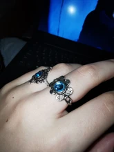 Conjunto de anillo con gemas estilo Retro bohemio para mujer, sortija, flor de cristal, elefante, Loto hueco, 32 estilos, regalo de aniversario de boda