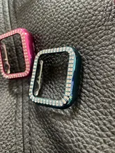 De moda doble diamante PC parachoques para Apple Watch serie SE 6 5 4 3 2 40mm 44mm 38mm 42mm para iWatch proteger marco