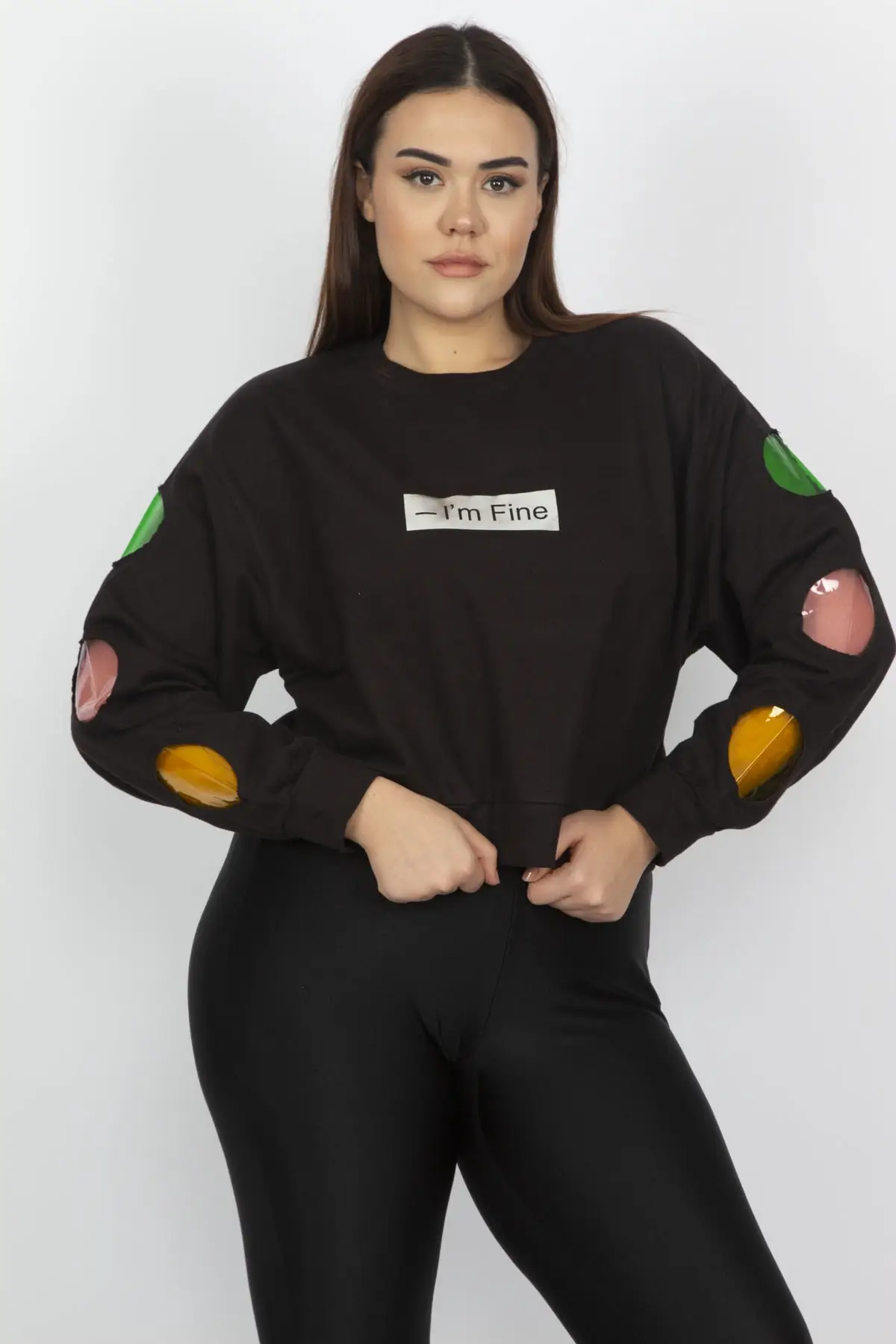 Sans Textile женская черная прозрачная толстовка с ручками 65N14019