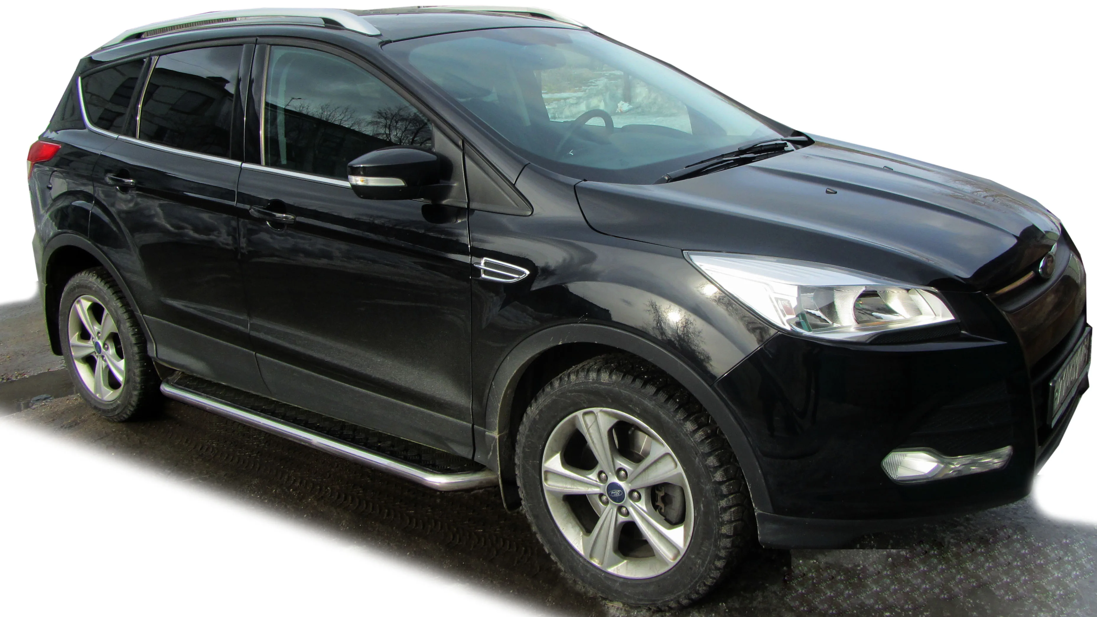 Пороги подножки из нержавеющей стали с креплениями для Ford Kuga