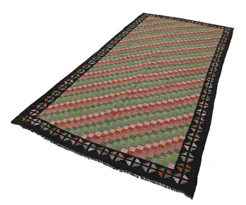 

160x317 Cm Black Handmade Vintage Moldovan Rugs Rug-5x10 Ft