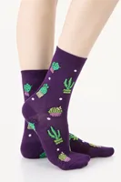 12 pair from turkey high quality cotton happy socks women's summer lot pack wholesale socs design purple cactus plant herb funny