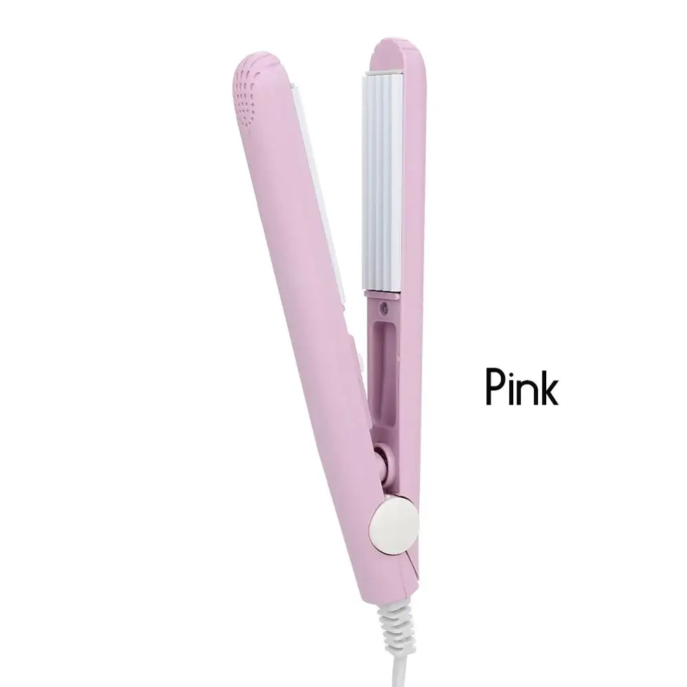 EU plug Pink Новые мини локоны утюжок для выпрямления волос керамический щипцы для завивки кукурузы гофрированные волосы утюжок для укладки инструменты для завивки объема волос ЕС - Цвет: EU plug Pink