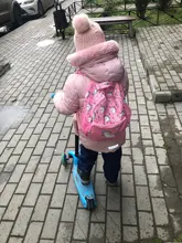 Mochila escolar para niñas, morral infantil de color rosa con estampado morado, bonito bolso escolar para guardería, impermeable, envío directo