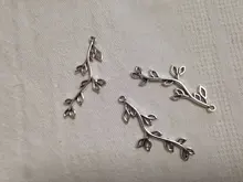 10 Uds rama encantos de Color plata antigua rama encantos colgantes para pulseras de abalorios de hojas joyería