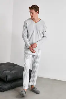 

Trendyol Striped Knitted Pajamas Set THMAW21PT0399